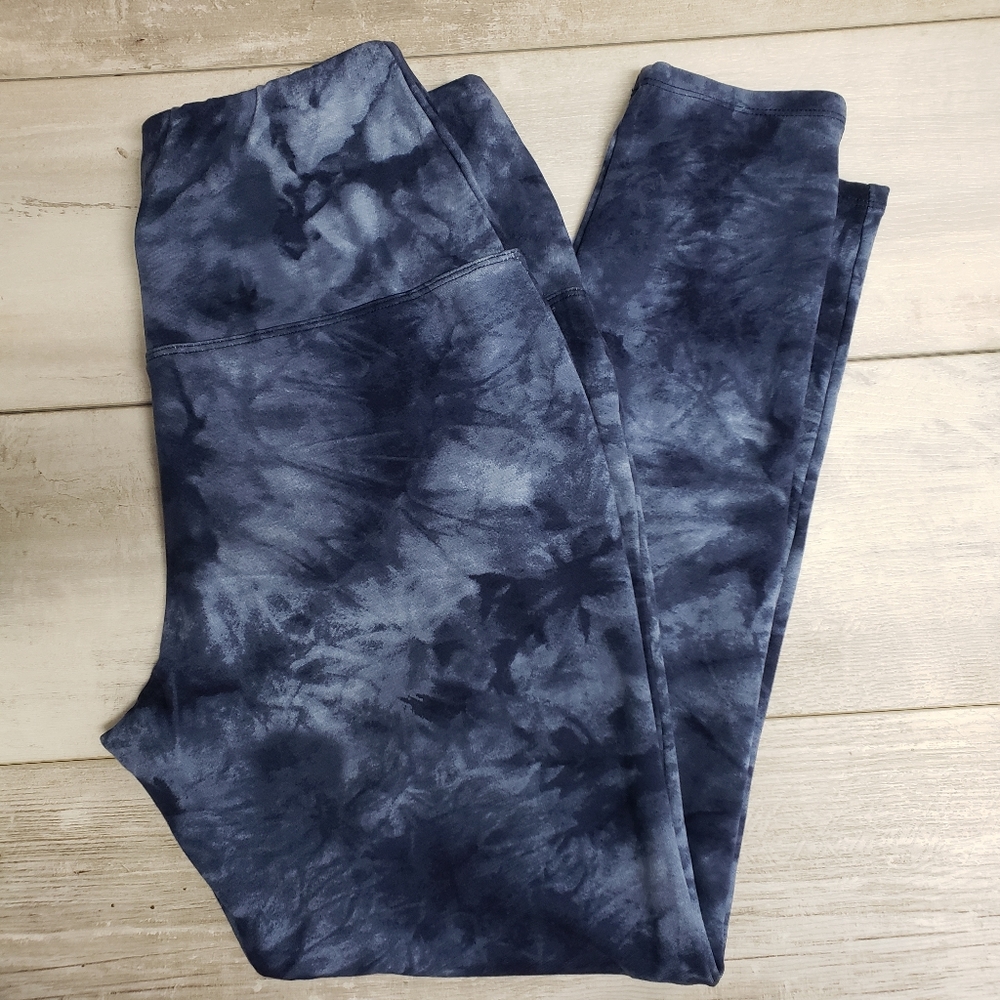 Rachel Zoe Leggings Womens Large Blue Tie Dye High Rise Activewear